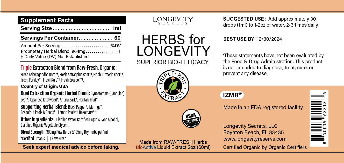 HERBS for LONGEVITY