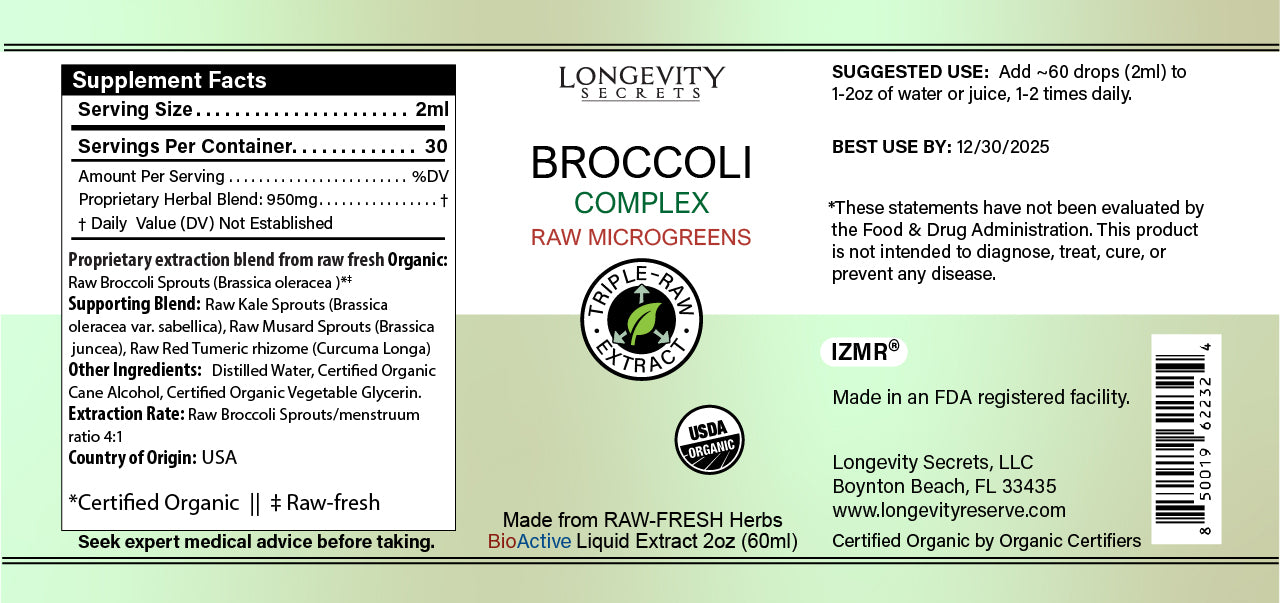 BROCCOLI COMPLEX    RAW MICROGREENS